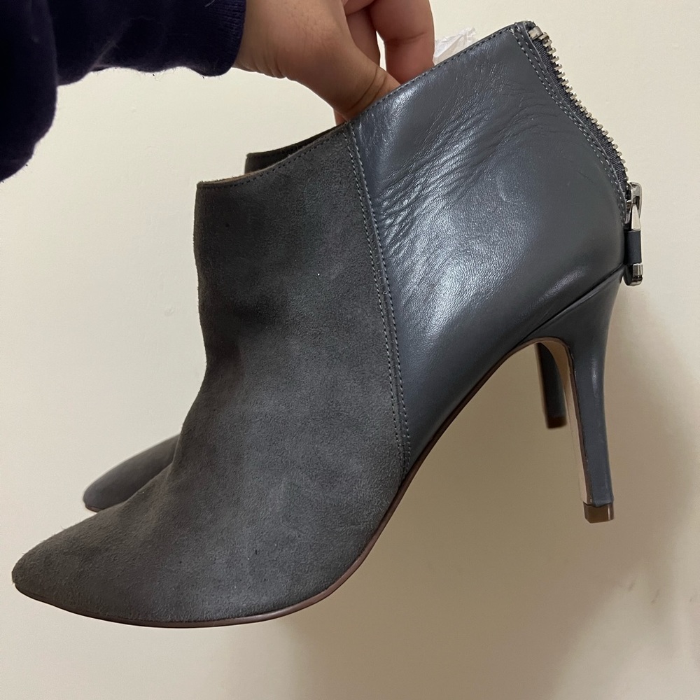 C. Wonder Gray Suede Two Toned Leather Booties SIZE 6.5